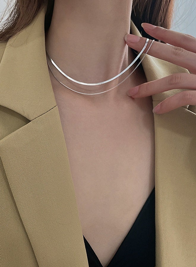 DUNISO Elegant Silver Color Round Necklace Clavicle Chain for Women Jewelry Gift for Lover and Friend - Image 4