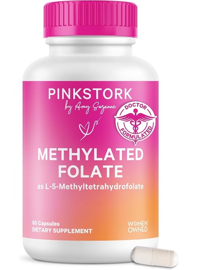 Folate: Methyl Folate - MTHFR Acid, Natural Form of Folic Acid for Pregnancy, Formulated for Mom + Baby, Women-Owned, 60 Capsules (Packaging May Vary)
