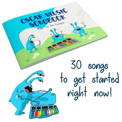 MINIARTIS Glockenspiel Xylophone | 25 Note Colorful Metal Keys Xylophone for Kids | Percussion Musical Instrument | Educational Music Toy Includes Music Songbook, Mallets and Blue Carry Case - Image 5