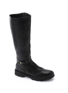 Mr.joe Mr Joe Round Toecap Zipper Knee High Boots For Women - Black 3024  - Image 1