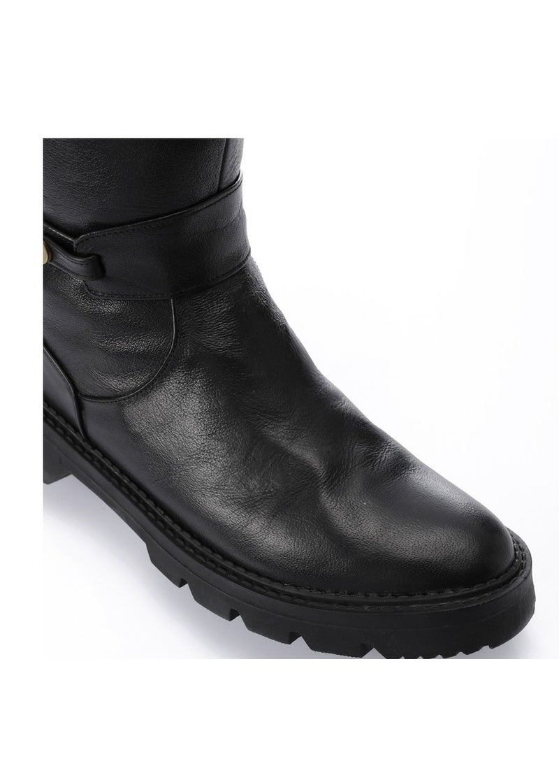 Mr.joe Mr Joe Round Toecap Zipper Knee High Boots For Women - Black 3024  - Image 5