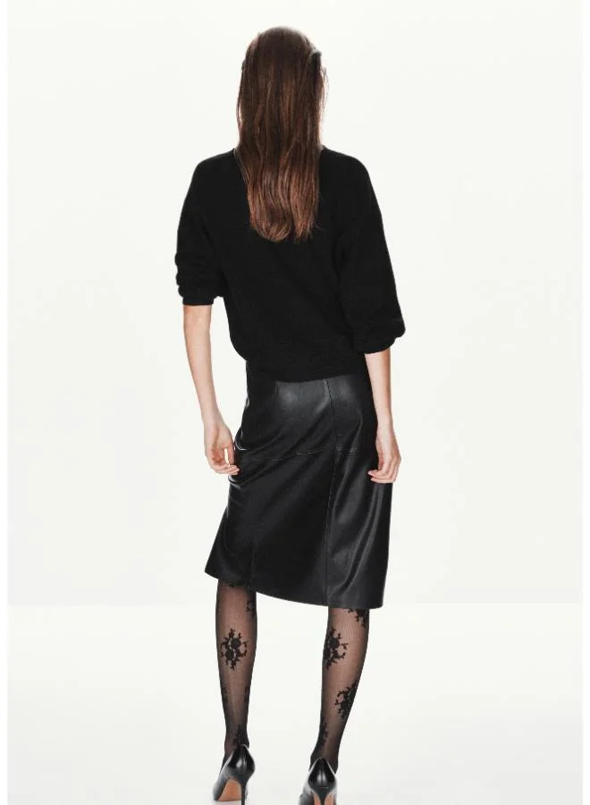 Mango V-Neck Lace Jumper