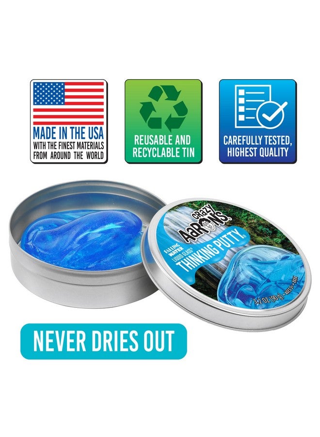 Crazy Aaron's Transparent Thinking Putty - 4" Falling Water Liquid Glass See Through Putty Tin - 90 Grams, Never Dries Out - Image 5