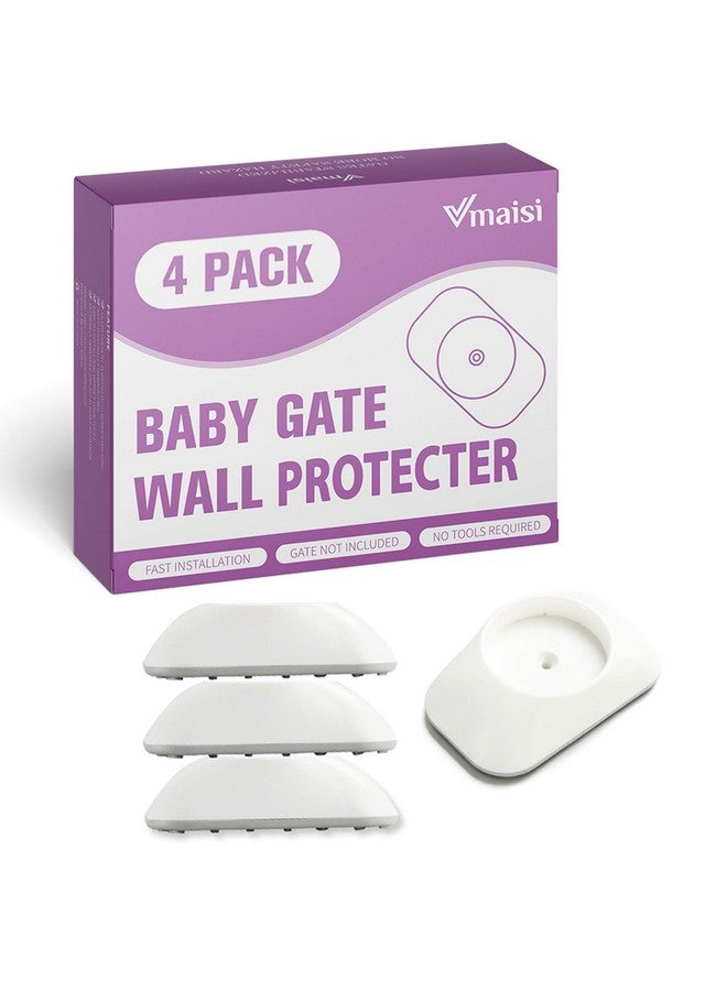 vmaisi Baby Gate Wall Cup Protector Make Pressure Mounted Safety Gates More Stable Wall Damagefree Fit For Doorway Door Frame Baseboard Work On Dog & Pet Gates (White) - Image 4