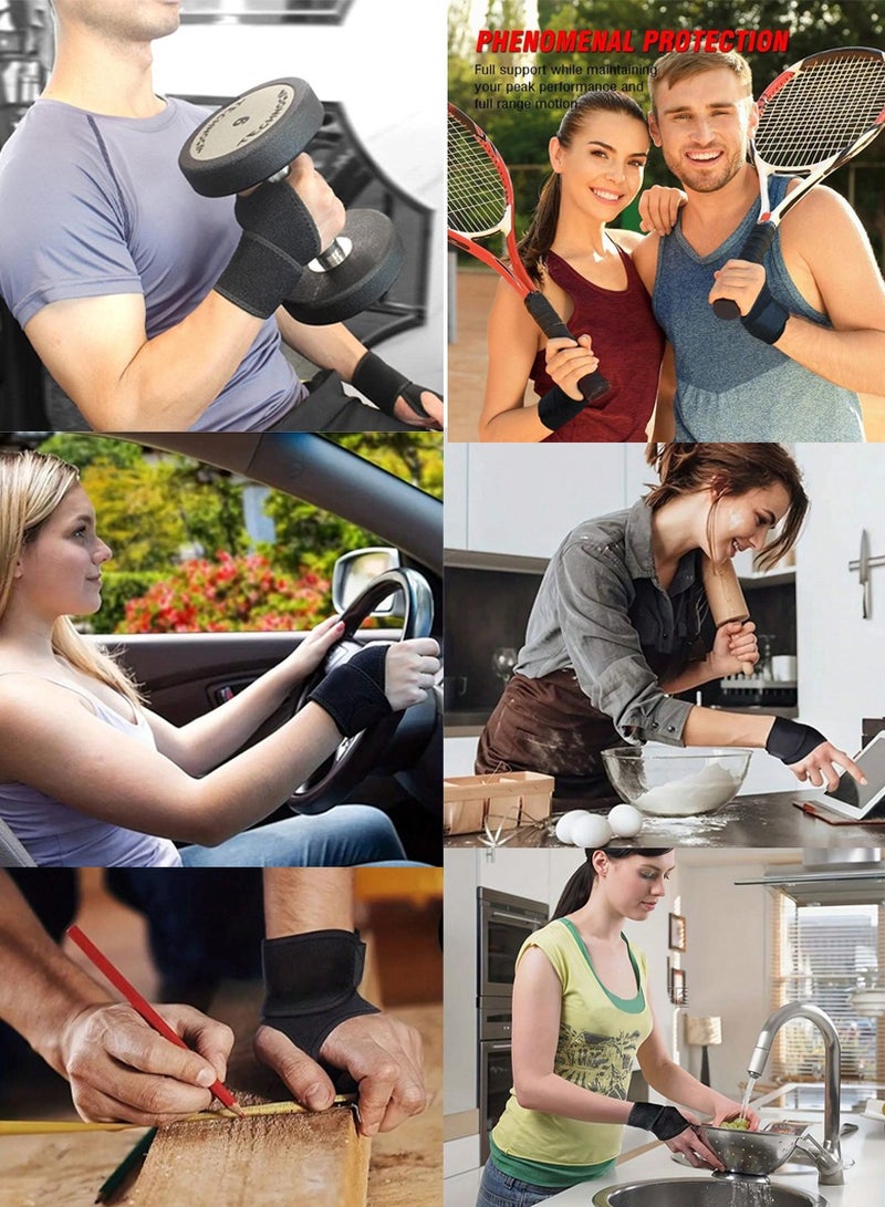جوريكس كم دعم معصم الإبهام الرياضي - دعامة معصم رياضية لتنس الريشة والتنس والبادل وكرة السلة والبلياردو - حامل معصم لرفع الأثقال للتمرين واليوجا - معصم المعصم قفازات معصم - دعامة حزام المعصم - Image 2