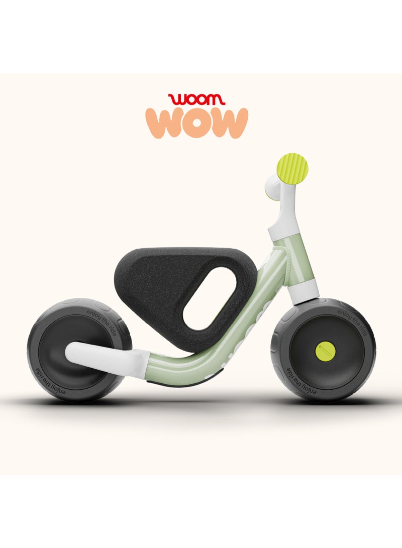 Woom WOW Self-Balancing, Balance Bike, Bicycle for Toddlers, Self-Centering Steering & Easy-Carry, 9–36 months (28–40 in), Soft Sprout - Image 1