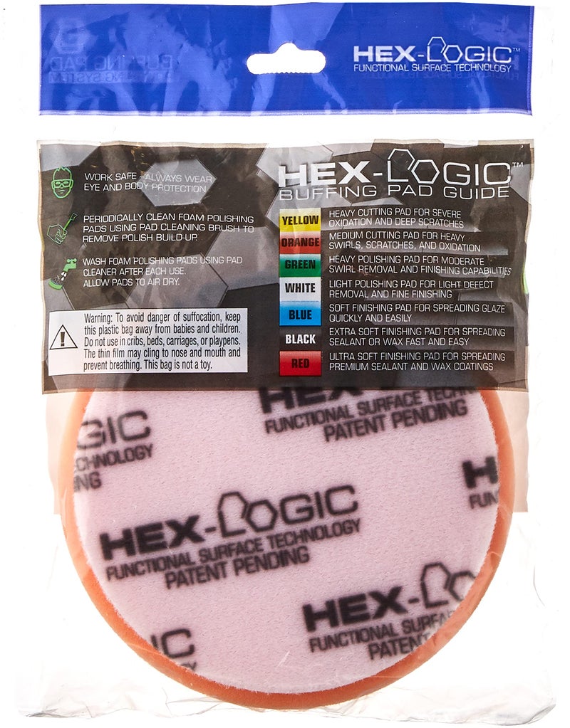Chemical Guys BUFX_102_HEX5 Hex-Logic Medium-Heavy Cutting Pad, Orange, 5.5" Pad Made for 5" Backing Plates, 1 Pad Included - Image 3