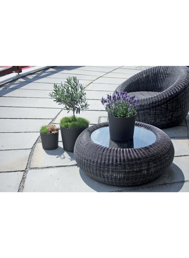 بروسبير بلاست أصيص زهور دائري من الخيزران المنسوج، لون أنثراسيت، سعة 15.3 لتر، DRTUS300L-S433 - Image 2