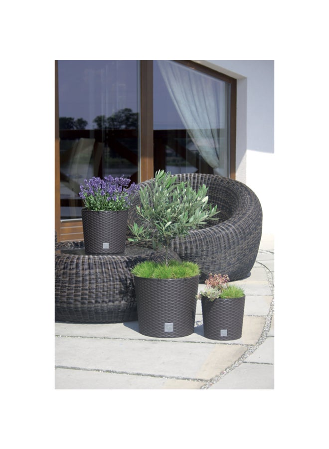 بروسبير بلاست أصيص زهور دائري من الخيزران المنسوج، لون أنثراسيت، سعة 15.3 لتر، DRTUS300L-S433 - Image 5