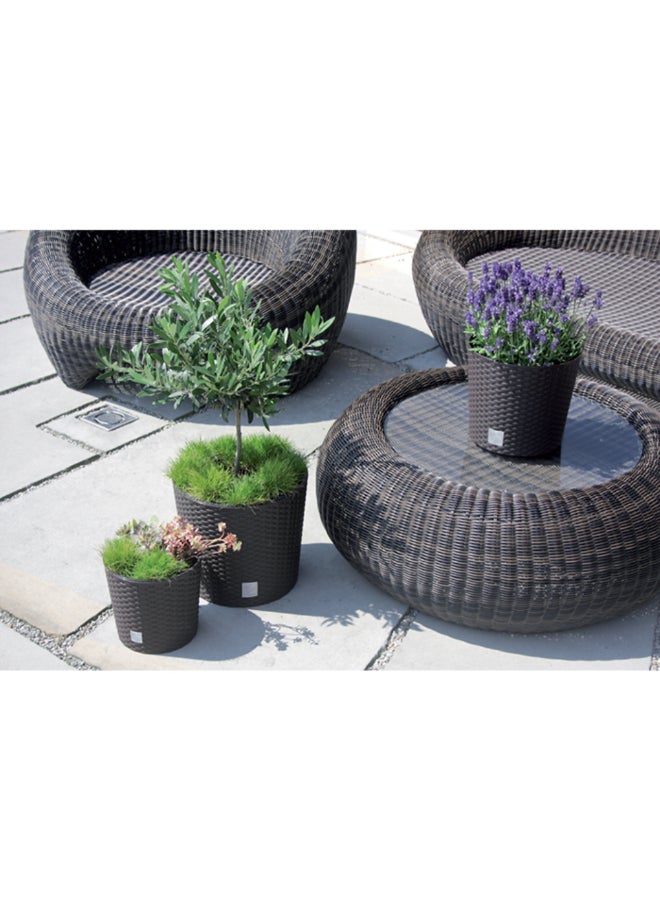 بروسبير بلاست أصيص زهور دائري من الخيزران المنسوج، لون أنثراسيت، سعة 15.3 لتر، DRTUS300L-S433 - Image 4