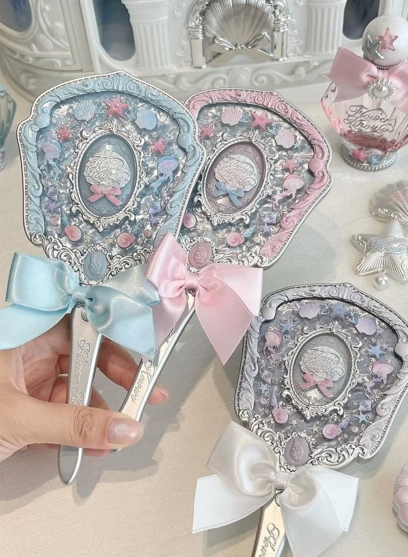 Flower Knows Shell’s Jewel Handheld Mirror-Pearly White - Image 2