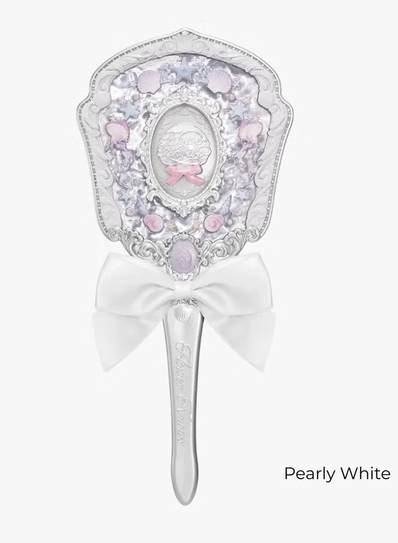 Flower Knows Shell’s Jewel Handheld Mirror-Pearly White - Image 1