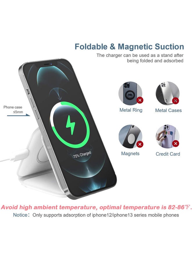 SHOPI Wireless Charging, 3 in 1 Wireless Charger,Wireless Magnetic Fast Charging Foldable Dock station Charger for iPhone 13/12/11/8/Pro/Max,for iWatch,forAirPods 3/2/Pro and for Samsung - Image 5