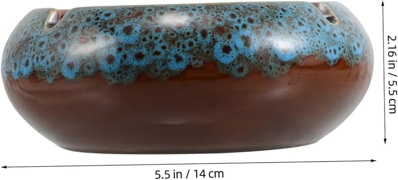 منفضة سجائر خزفية كبيرة مقاومة للرياح لحامل الرماد للمنزل والمكتب والفسحة سهلة التنظيف كملحق زخرفي - Image 2