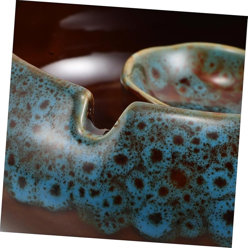 منفضة سجائر خزفية كبيرة مقاومة للرياح لحامل الرماد للمنزل والمكتب والفسحة سهلة التنظيف كملحق زخرفي - Image 3