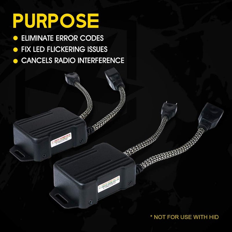 Xprite LED Headlight Canbus Anti-Flicker Harness | Bulbs Resistor Decoder Error Free Conversion Kit for H7 (1 Pair) - Image 2