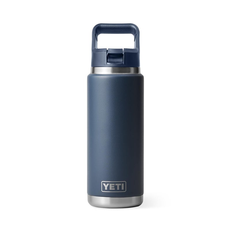 YETI Rambler 26 oz Bottle  Vacuum Insulated  Stainless Steel with Color Matching Straw Cap  Navy - Image 3