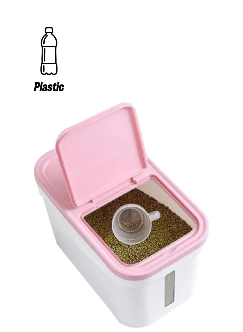 Felli Flip-Open Stackable Rectangular Plastic Rice Bin Set Multicolor 12 kg