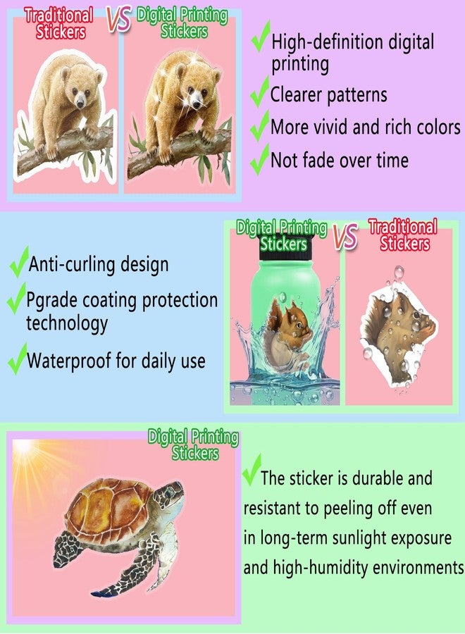 BLIJOLA Animal Stickers for Kids 100Pcs, Transparent Animal Stickers Jungle Wild Safari Zoo Theme for Teens Boys Girls, Waterproof Decals for Scrapbook, Water Bottle, Laptop, Classroom Party Supplies - Image 4