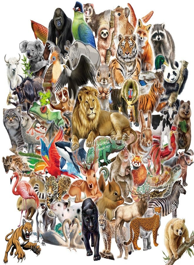 BLIJOLA Animal Stickers for Kids 100Pcs, Transparent Animal Stickers Jungle Wild Safari Zoo Theme for Teens Boys Girls, Waterproof Decals for Scrapbook, Water Bottle, Laptop, Classroom Party Supplies - Image 1