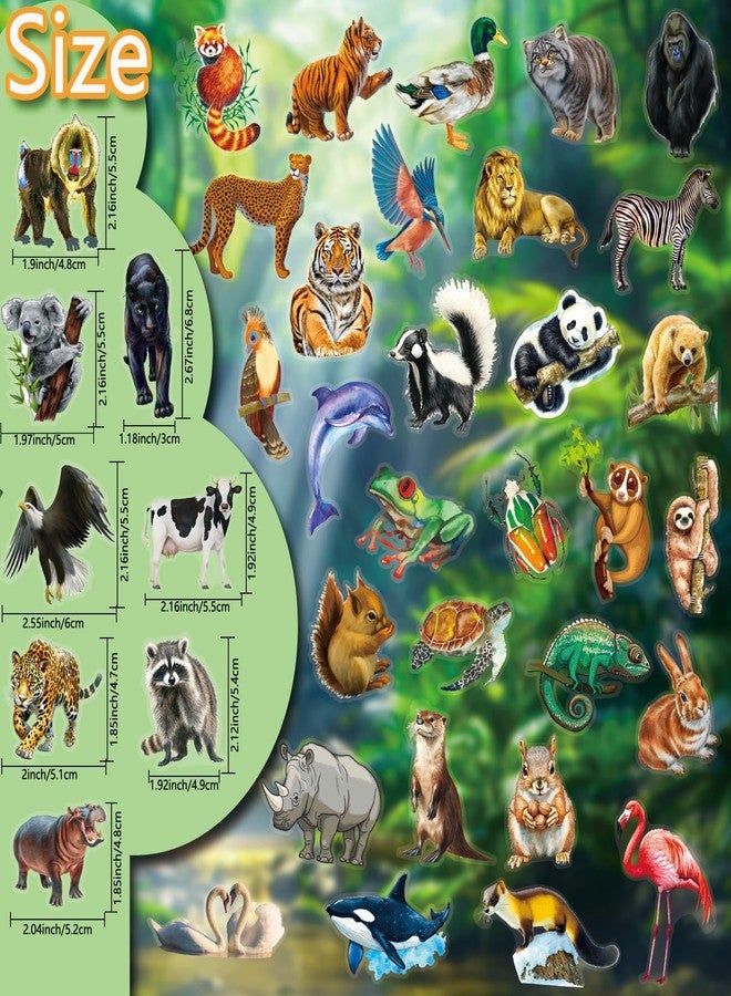 BLIJOLA Animal Stickers for Kids 100Pcs, Transparent Animal Stickers Jungle Wild Safari Zoo Theme for Teens Boys Girls, Waterproof Decals for Scrapbook, Water Bottle, Laptop, Classroom Party Supplies - Image 2