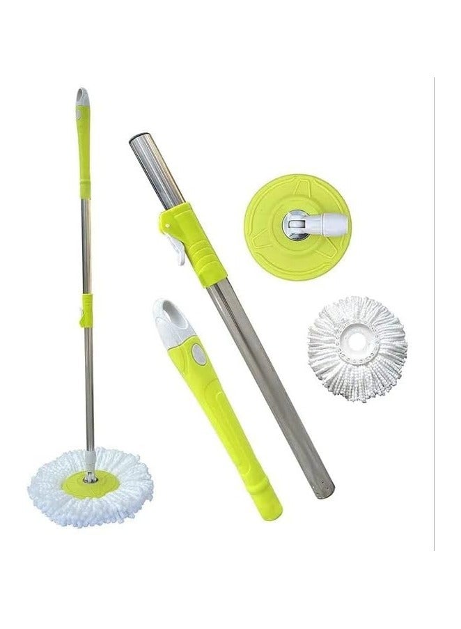 Spin Mop No Bucket Floor Cleaning Mop with Removable Microfiber Mop Refill and Extendable Handle Bar, Replace Old Posha with Easy Clean Cleaner for Home, Kitchen, Bathroom - Image 2