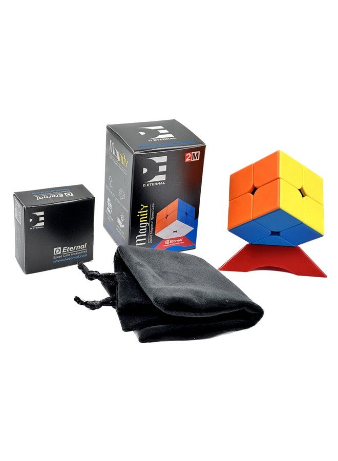 D ETERNAL Magnity 2M Magnetic Cube 2x2 (Magnet) Stickerless Magic Speed Cube Puzzle Game for Kids (Magnity 2M 2x2 (Magnetic)) - Image 1