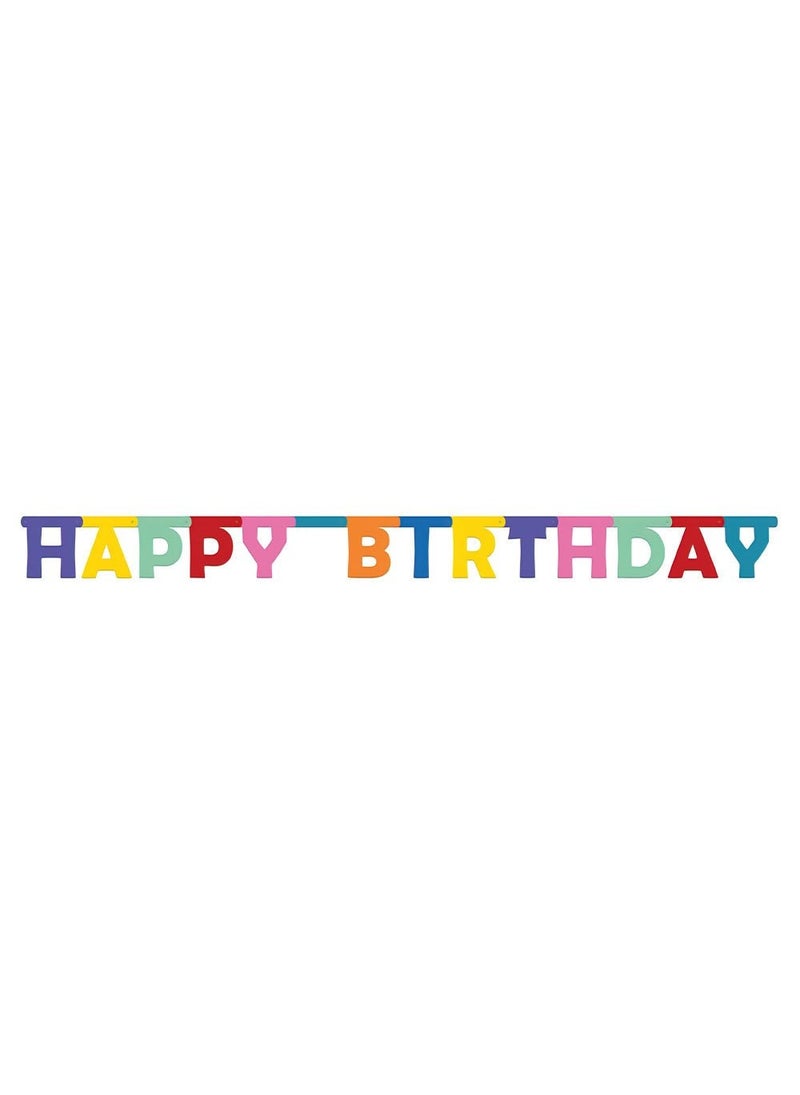 Folat Happy Birthday Garland Banner Multicolor Cardboard 200cm - Image 1