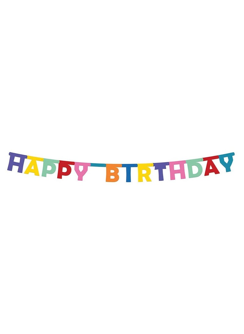Folat Happy Birthday Garland Banner Multicolor Cardboard 200cm - Image 2