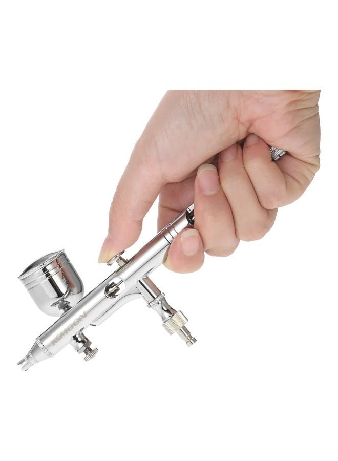 NIBEMINENT Professional Dual-Action Airbrush Kit Set Silver/Black/Blue 15.2x1.2x5.8cm  - Image 5