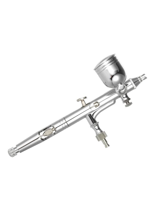 NIBEMINENT Professional Dual-Action Airbrush Kit Set Silver/Black/Blue 15.2x1.2x5.8cm  - Image 1