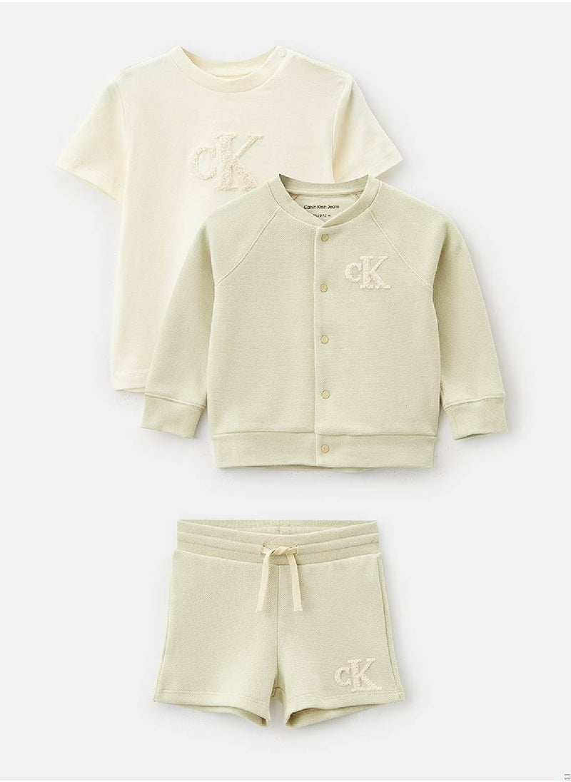 Calvin Klein Jeans Baby's Pique Hawk Shorts Gift Pack - Cotton, Green  - Image 1