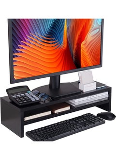 Mahmayi Mahmayi Black MSR-BLK Modernistic Monitor Stand Riser for Laptop Computer/TV/PC/Printer, Multifunctional Home Systems  - Image 1