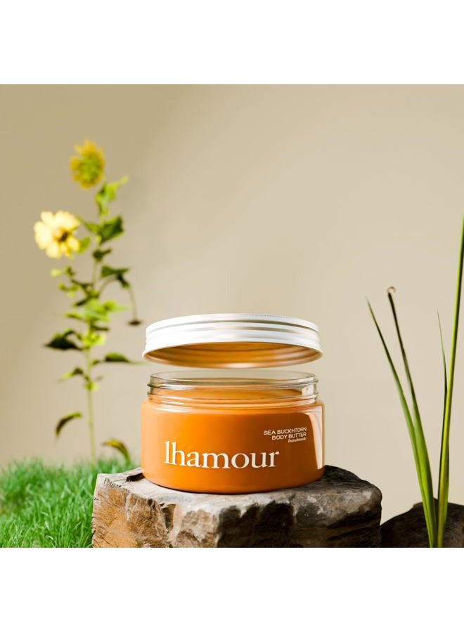 LHAMOUR Handmade Sea Buckthorn Oil Body Butter with Beef Tallow, Sheep Tail Fat, Shea, Rosehip, Coconut Oil - All-Natural Balm for Dry Skin - Ultra Hydrating Skin Care - Rich Soothing Cream, 3.53 oz - Image 5