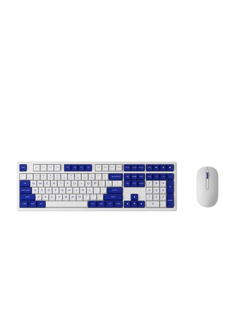 Akko MX108 MonsGeek Wireless Keyboard and Mouse Combo - Blue on White