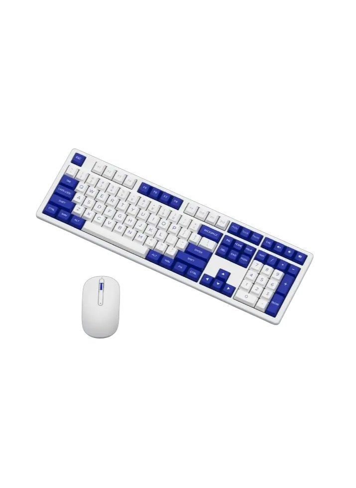 Akko MX108 MonsGeek Wireless Keyboard and Mouse Combo - Blue on White