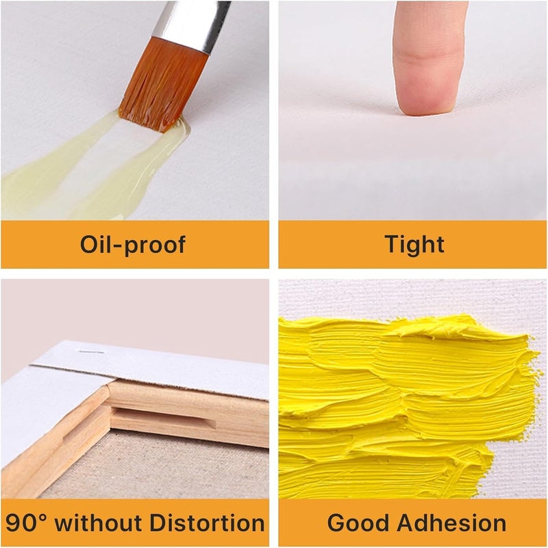 اي ار اس لوحة قماشية بيضاء فارغة من ARS، مقاس 80 × 100 سم - قماش عالي الجودة مصنوع من القطن الخالص 100%، مناسب للرسم، وصب الأكريليك، والرسم الزيتي، والرسم الجاف والرطب. - Image 5