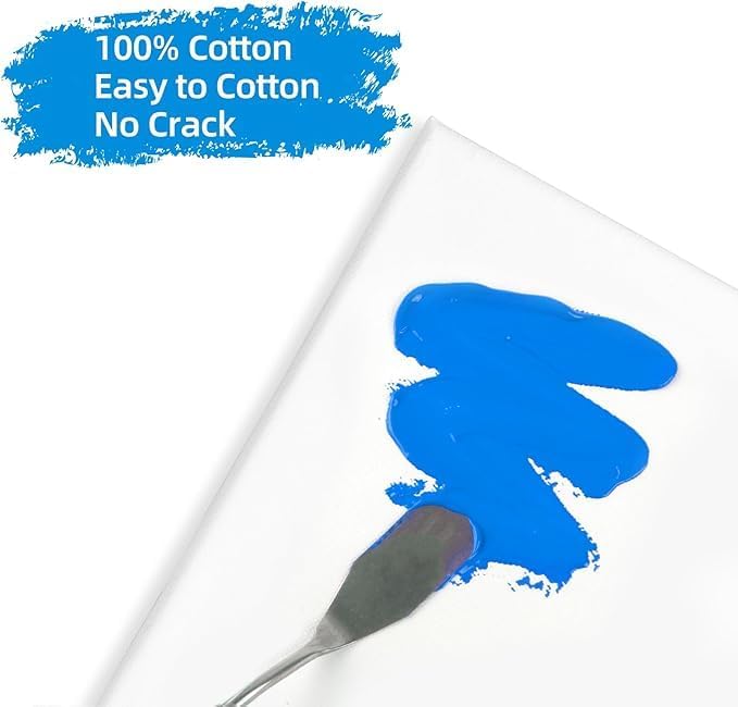 اي ار اس لوحة قماشية بيضاء فارغة من ARS، مقاس 80 × 100 سم - قماش عالي الجودة مصنوع من القطن الخالص 100%، مناسب للرسم، وصب الأكريليك، والرسم الزيتي، والرسم الجاف والرطب. - Image 2