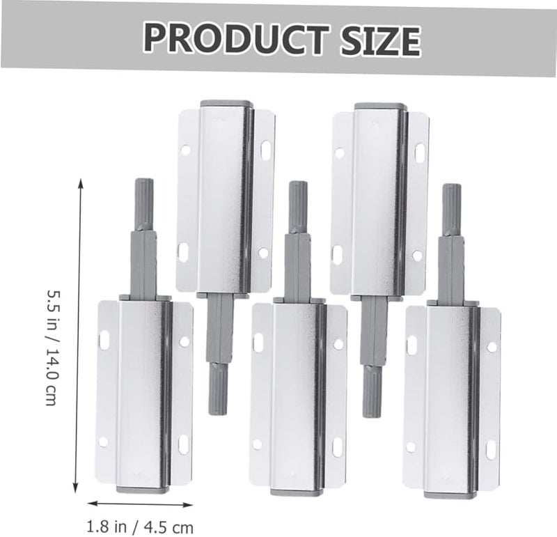 5 قطع من مزلاج باب الخزانة المخفي من سبائك الألمنيوم، يفتح بالضغط، مع ارتداد آمن وسهل الاستخدام - Image 5