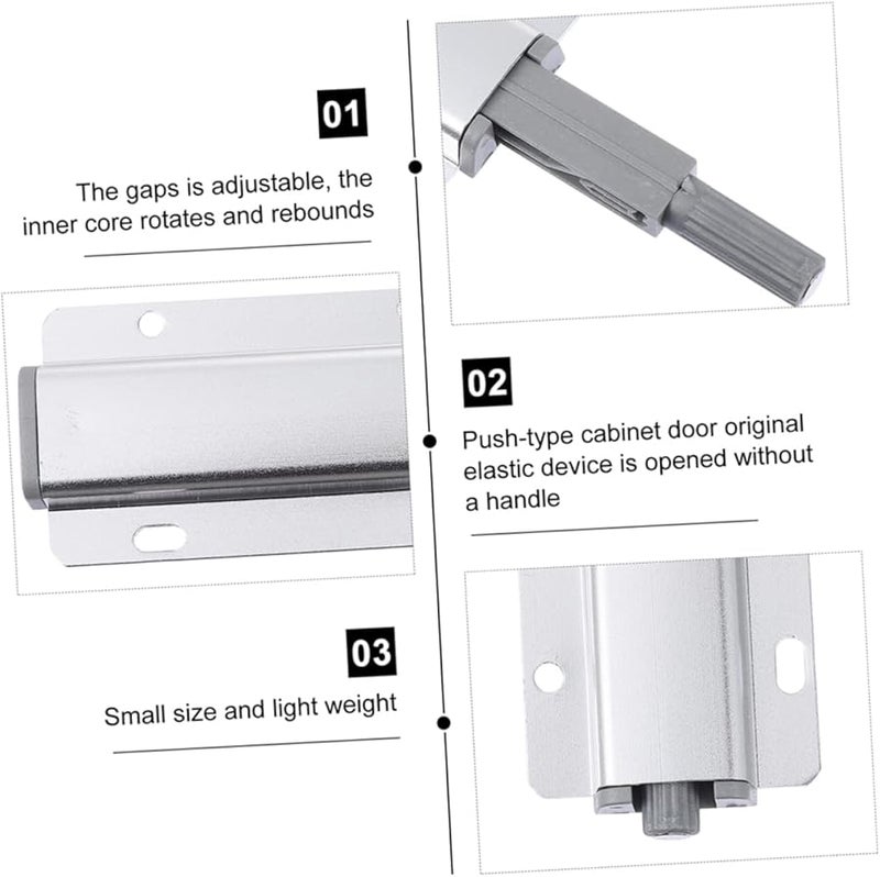 5 قطع من مزلاج باب الخزانة المخفي من سبائك الألمنيوم، يفتح بالضغط، مع ارتداد آمن وسهل الاستخدام - Image 4