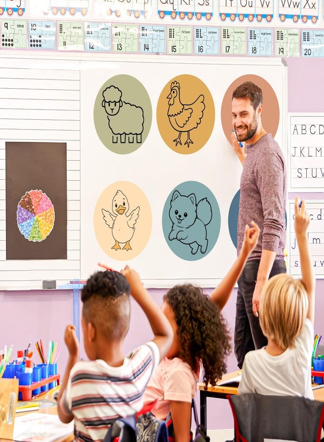 Fairooth 16 Pcs 11 Inch Dry Erase Dots for Classroom Table Boho Colorful Spots Stickers for Whiteboard Wall Decor Removable Dry Erase Circles for School Classroom Teacher Students Supplies - Image 3