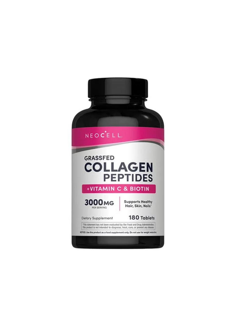 فيتامين Grassfed Collagen Peptides + C And Biotin 270 Caplets- 3000 Mg