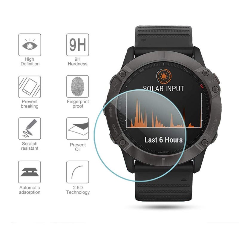 Suoman 4-Pack for Garmin Fenix 6X Pro / 6 X Pro Solar / 6X Sapphire Screen Protector, 2.5D 9H Hardness Ultra-Thin Tempered Glass Screen Protective Film [Anti-Scratch] - Image 4