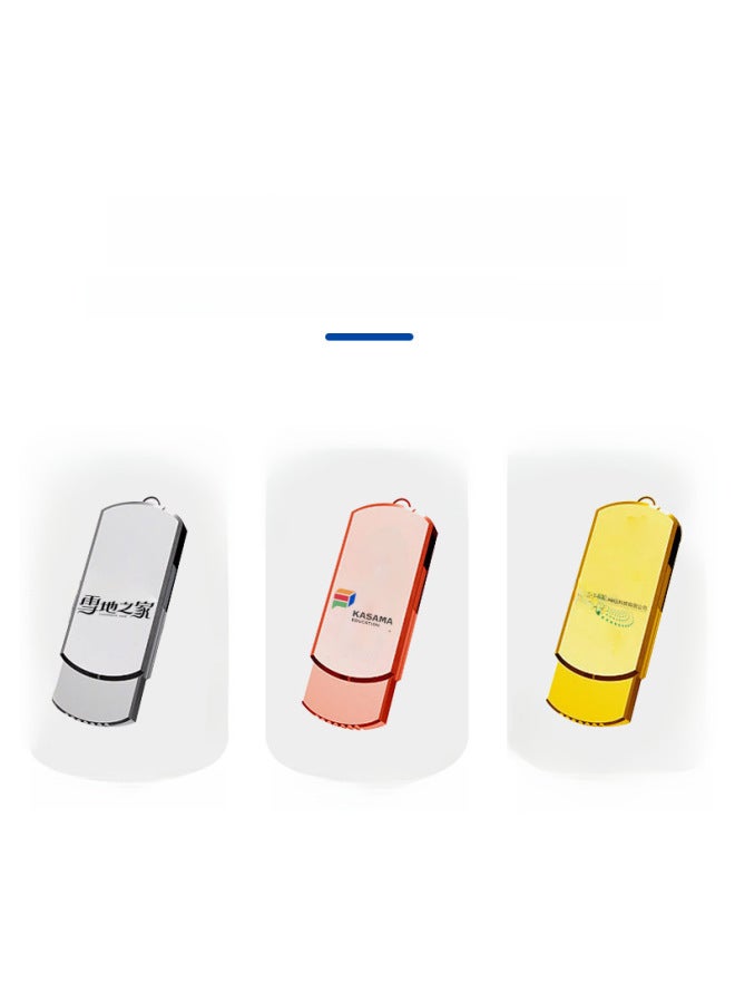 Gift Lettering Rotating USB Flash Disk 16g Small Fat Man Car 32G Metal 8g64g High Speed USB Flash Disk 128g-Color:Gold-Capacity:USB 3.0 32GB - Image 3