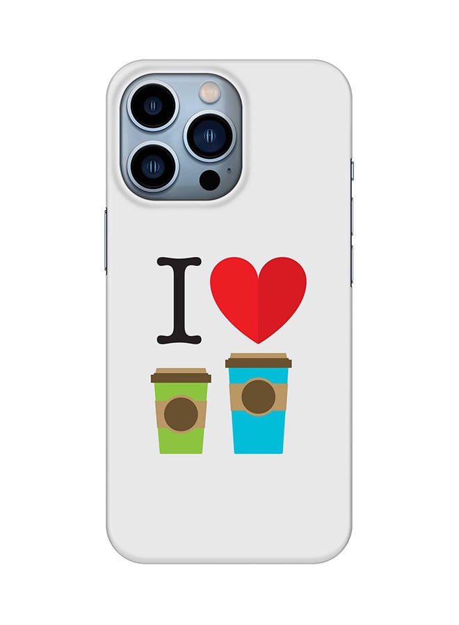 Stylizedd Case for Apple iPhone 14 Pro Slim Snap Classic Series Mobile Cover Hard PC Shield Matte Finish Print - I Love Coffee