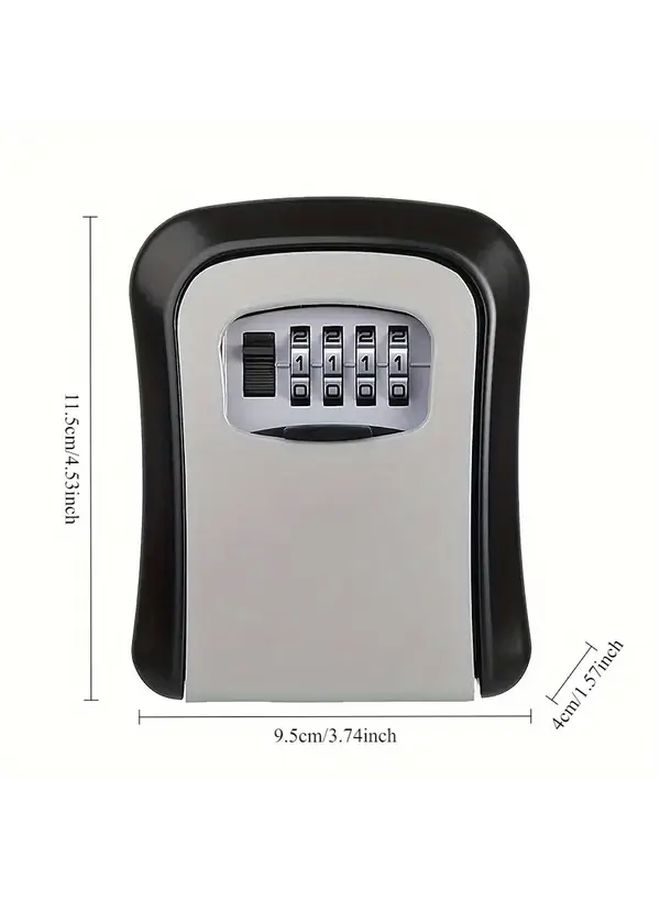 Wall Mounted Key Safe With Combination Lock Protective Cover Black - Image 2
