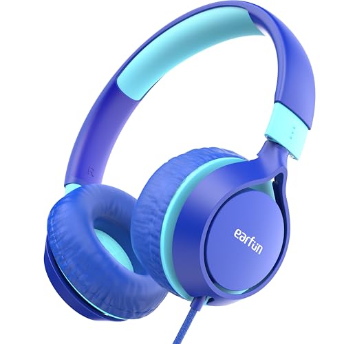 EarFun S1 Kids Headphones, Foldable Wired Headphones for Kids, 85dB Volume Limit, Stereo Sound, Adjustable Headband, Portable Lightweight On-Ear Headphone for School/Travel/Boys/Girls/PC/Tablet - Image 1