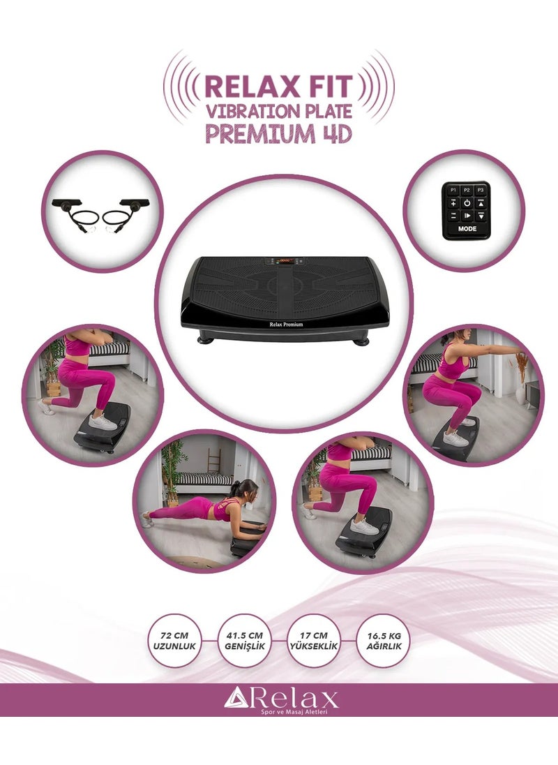 Relax جهاز Fit Premium 4d-7in1 Vibration Plate المهتز لتمارين اللياقة البدنية الرياضية  - Image 4