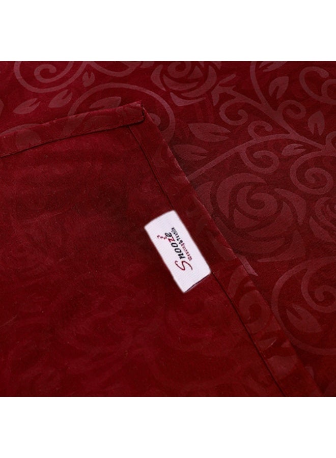 Snooze Fitted Jakared microfiber Bed Sheet Dark red flowery design and Free Pillowcase - Image 3
