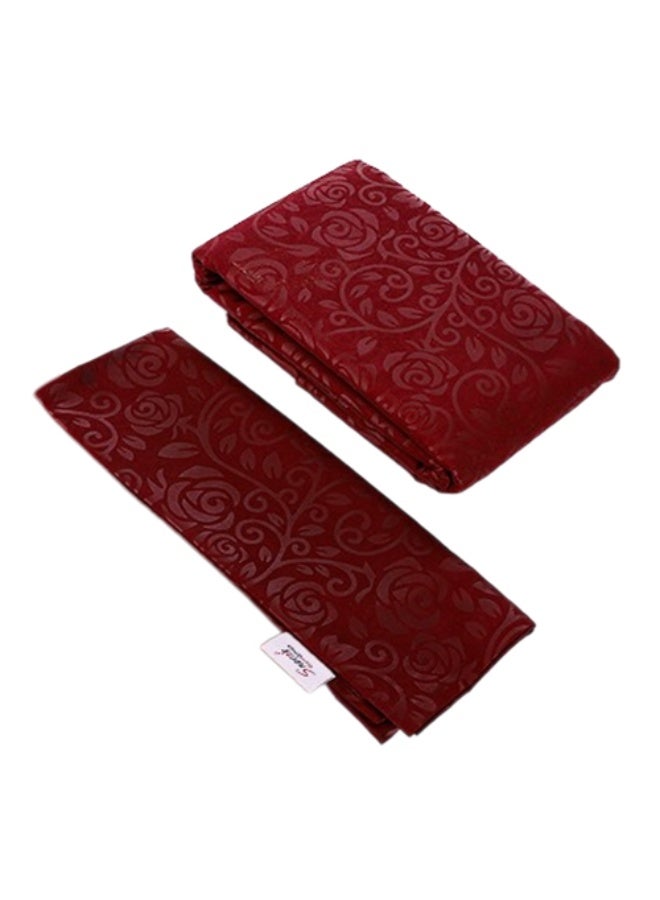 Snooze Fitted Jakared microfiber Bed Sheet Dark red flowery design and Free Pillowcase - Image 2